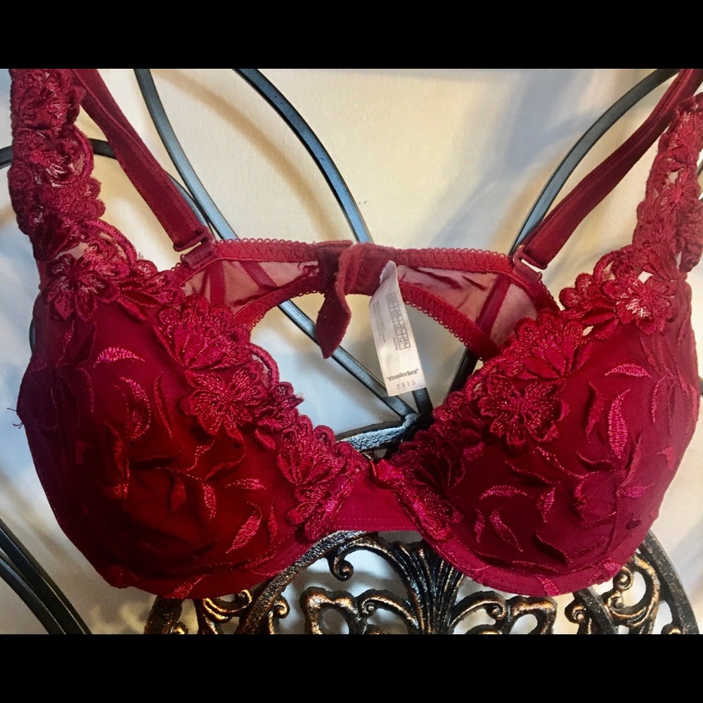 Rich burgundy colored bra